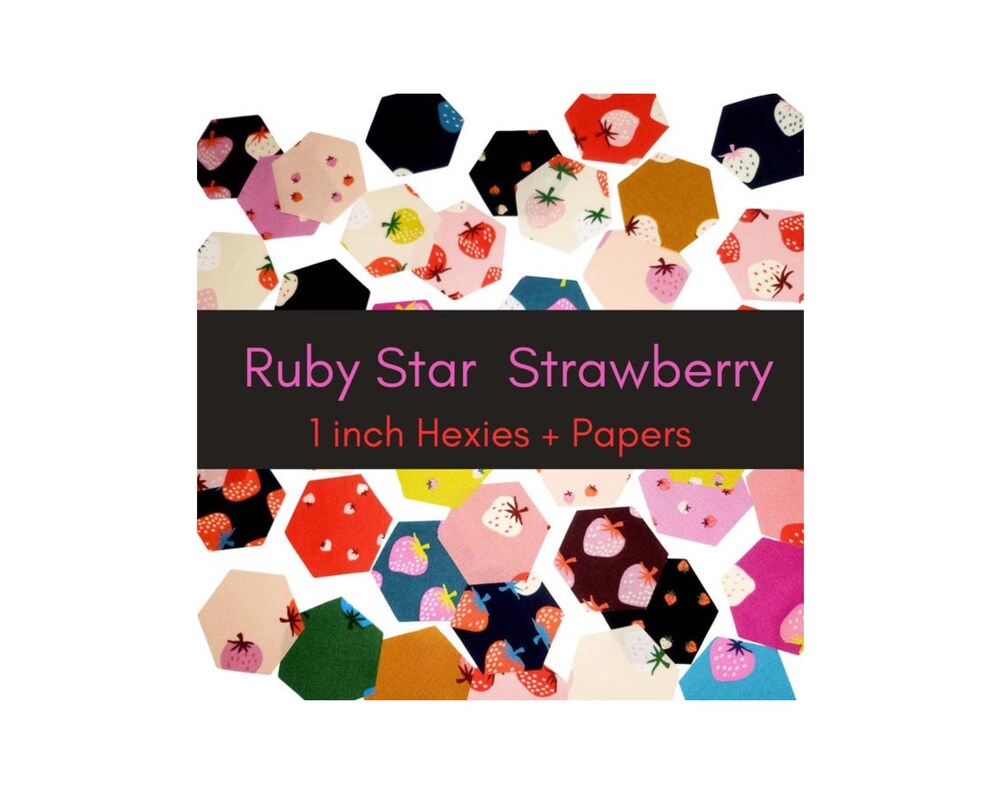 Ruby Star Society Strawberry 1 inch die cut hexies