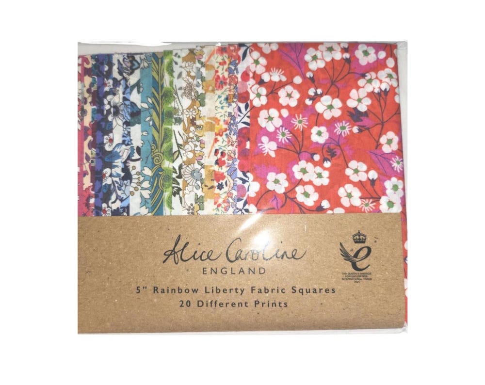 Liberty of London Tana Lawn Fabric Squares: 5 inch Floral Prints (20 Pieces)