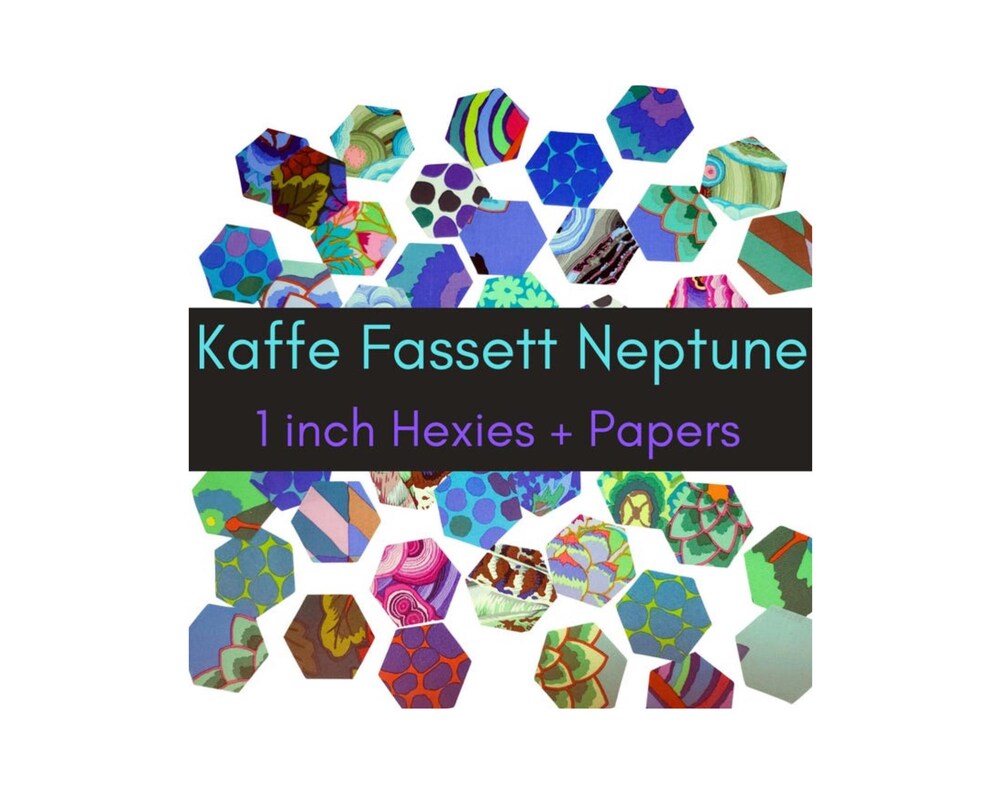 Kaffe Fassett Neptune 1 inch die cut hexies