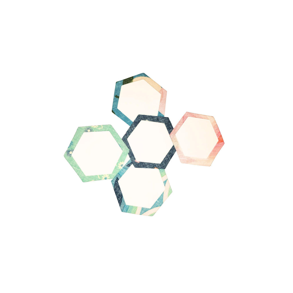 EPP Ruby Star Society Juicy Hexies: 1 Inch fabric hexagons+ Paper Templates, 42 pcs