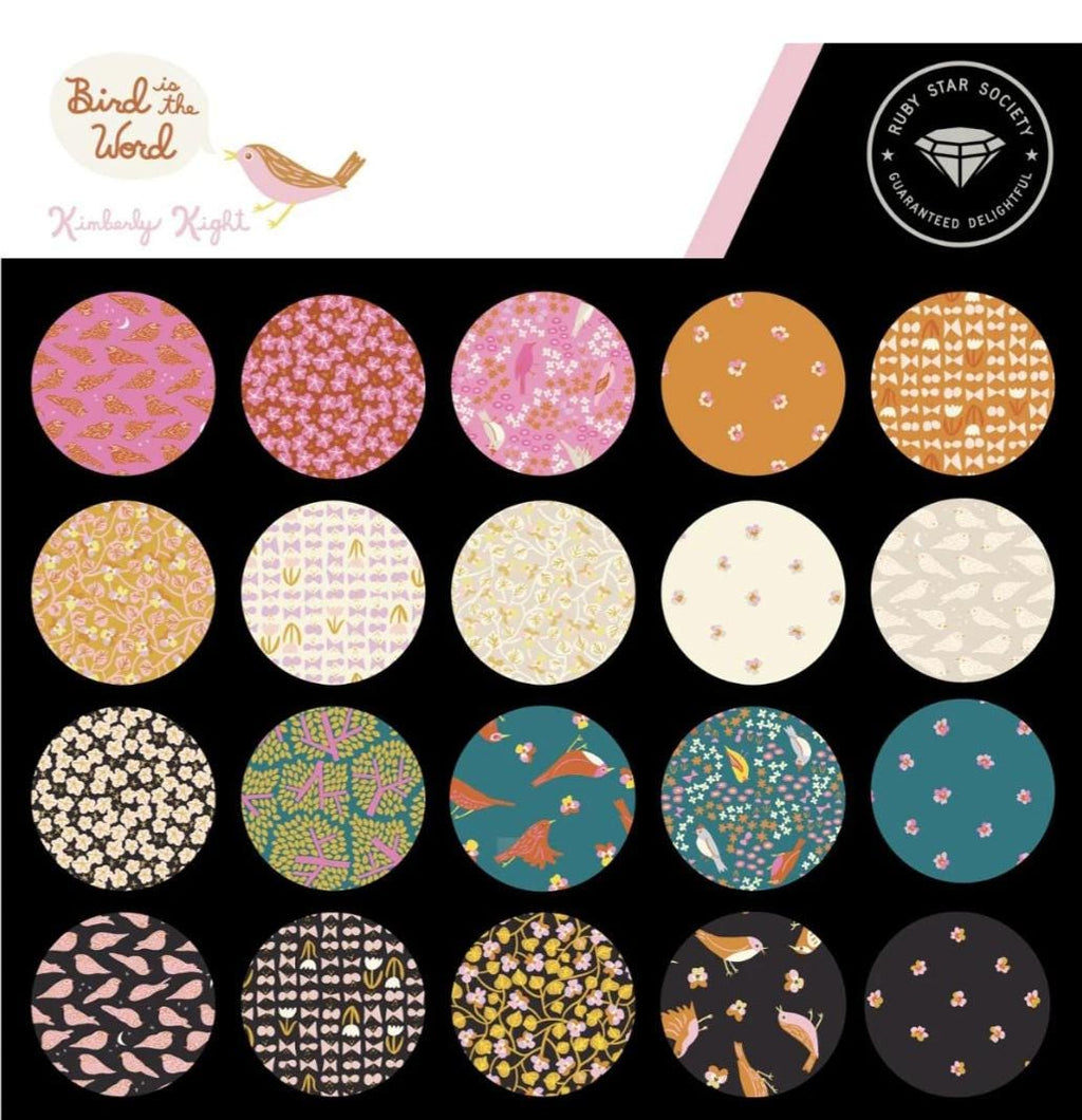 Ruby Star Society Bird is the Word 1 inch die cut hexies (42) and paper templates; English Paper Piecing (EPP); precut hexagons Kim Kight