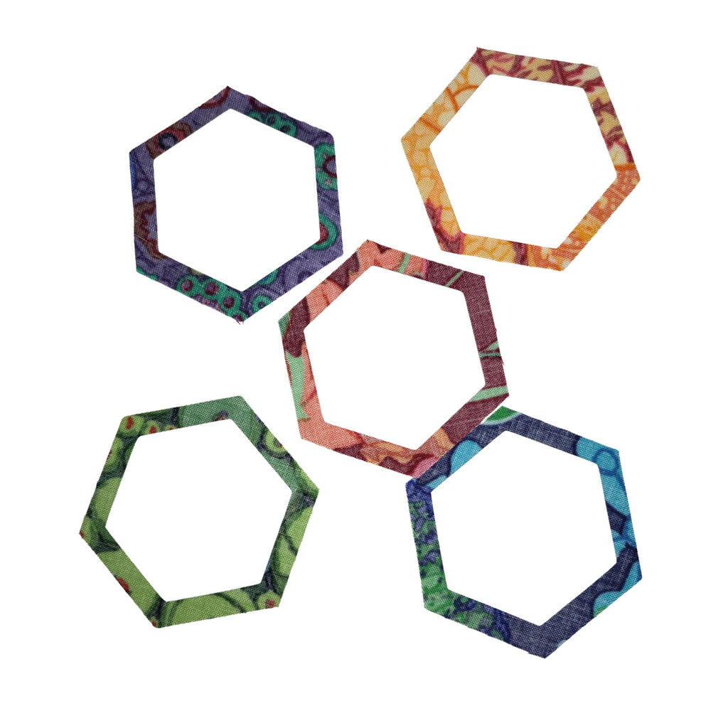 Kaffe Fassett Spectrum 1 inch die cut hexies (42) and papers; English Paper Piecing (EPP); quilting; Free Spirit fabric, precut hexagons