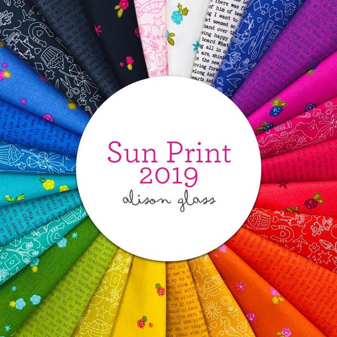 EPP Kit Alison Glass Sun Print Hexies: 1-inch fabric hexagons+ Papers