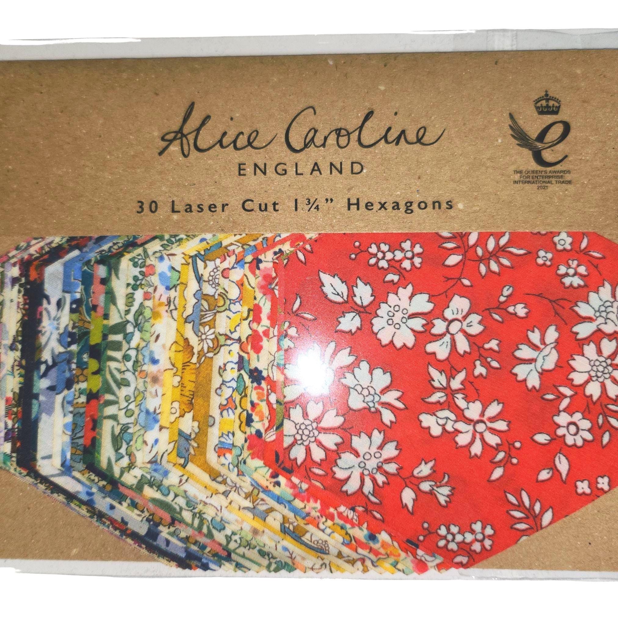 Liberty of London Tana Lawn 1.5 inch laser cut hexies (30) and die cut papers; English Paper Piecing (EPP); quilting; rainbow floral fabric