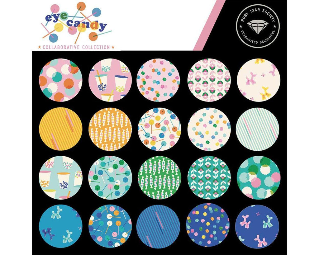 Ruby Star Society Eye Candy 1 inch die cut hexies (42) and precut paper templates English Paper Piecing (EPP); Moda quilt abric, hexagons