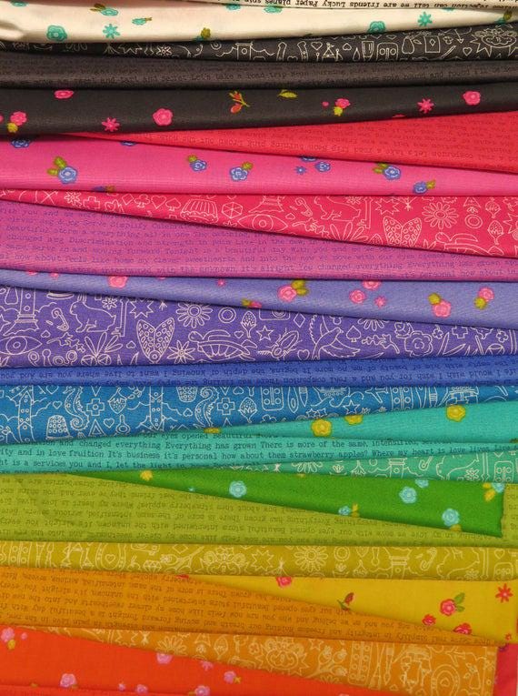 EPP Kit Alison Glass Sun Print Hexies: 1-inch fabric hexagons+ Papers