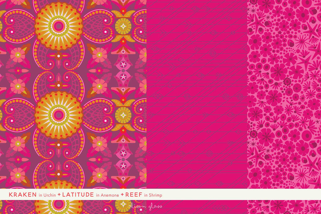 48 precut hexagons Alison Glass Diving Board 1 inch die cut hexies and paper templates for English Paper Piecing (EPP) out of print fabric