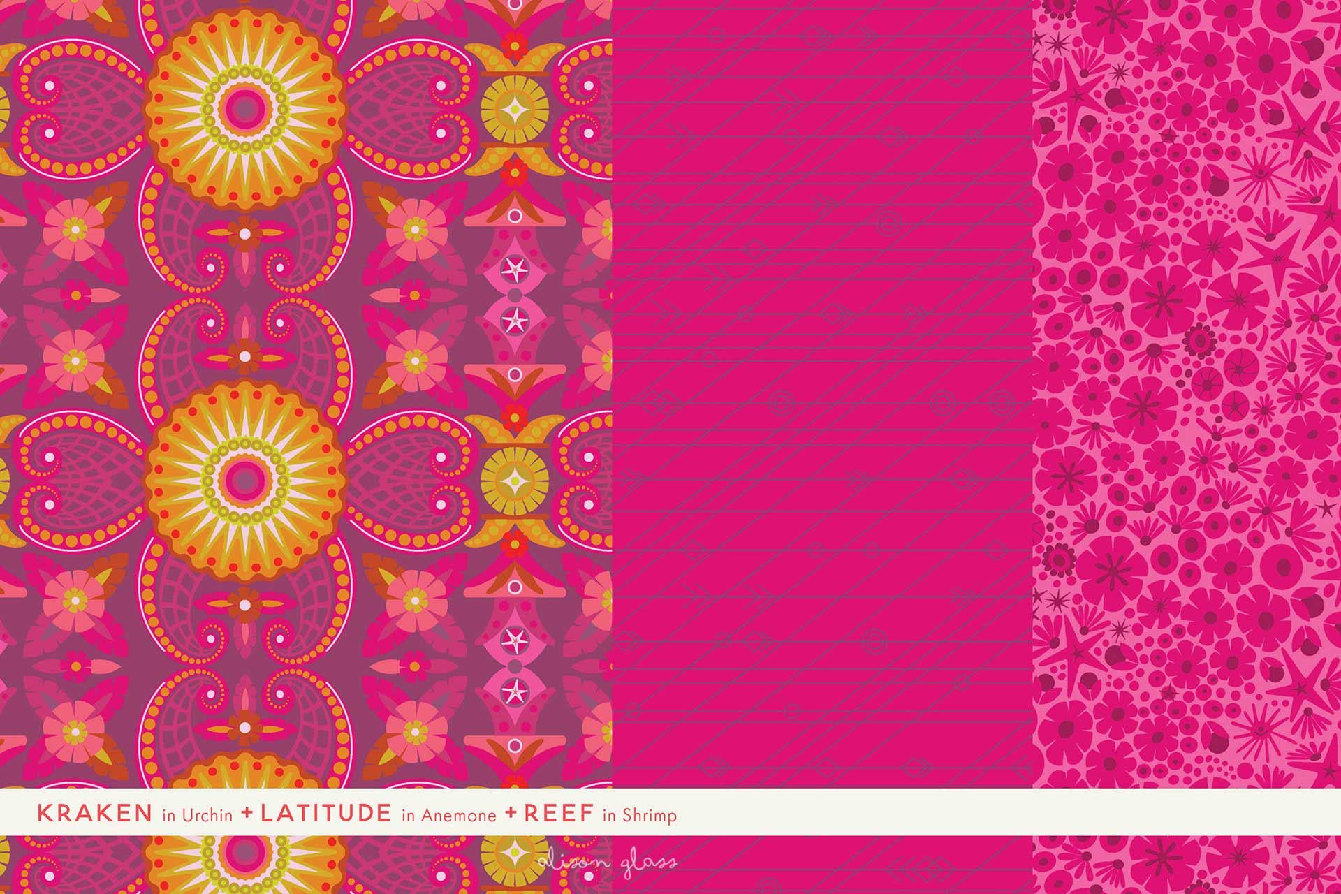 48 precut hexagons Alison Glass Diving Board 1 inch die cut hexies and paper templates for English Paper Piecing (EPP) out of print fabric