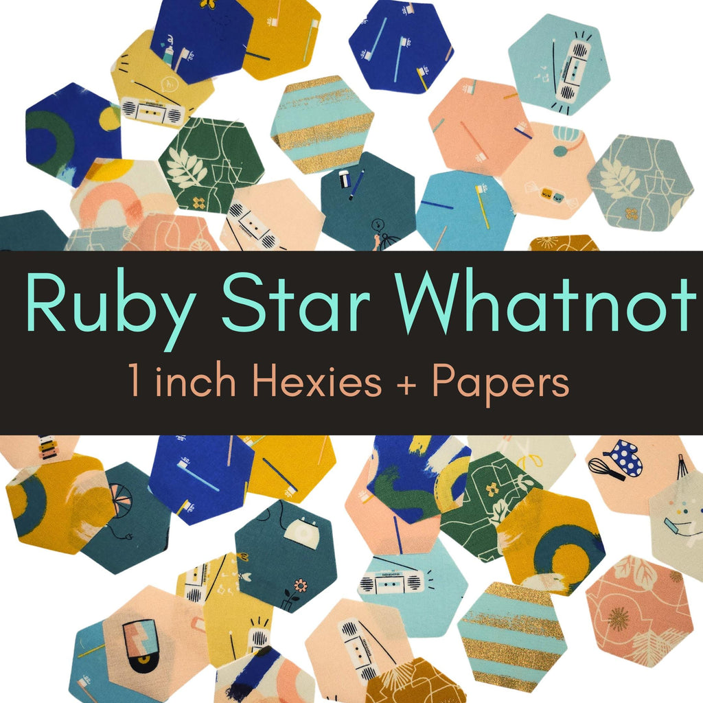 Ruby Star Society What Not 1 inch die cut hexies (42) and paper templates; English Paper Piecing (EPP); precut hexagons Rashida Coleman Hale