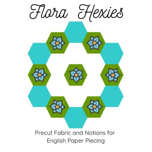 42 precut hexagons Liberty The Riviera Collection A 1 inch die cut hexies  plus paper templates; English Paper Piecing (EPP) fabric