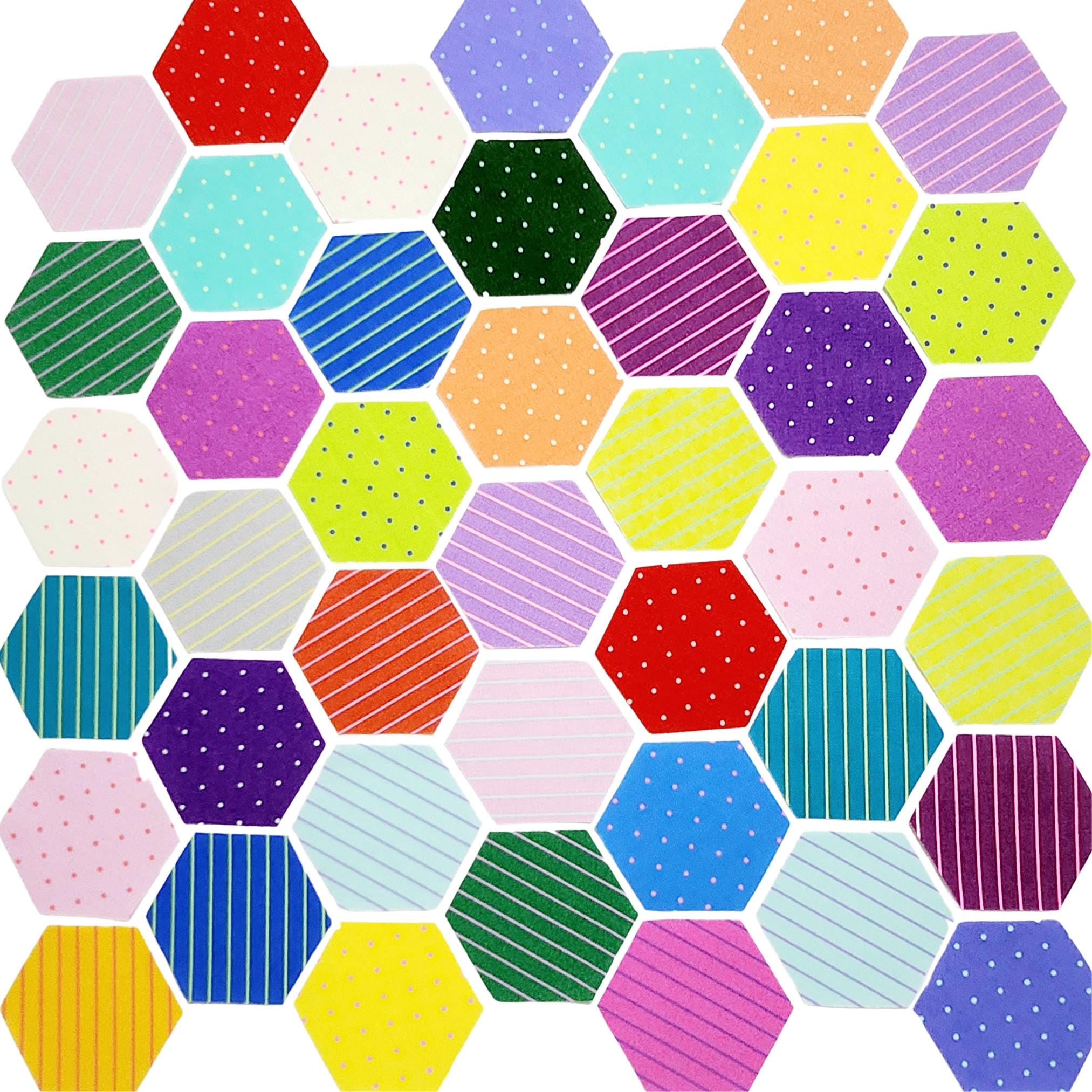 42 precut hexagons Tula Pink Tiny Coordinates 1 inch die cut fabric hexies plus paper templates for English Paper Piecing (EPP) flora hexies