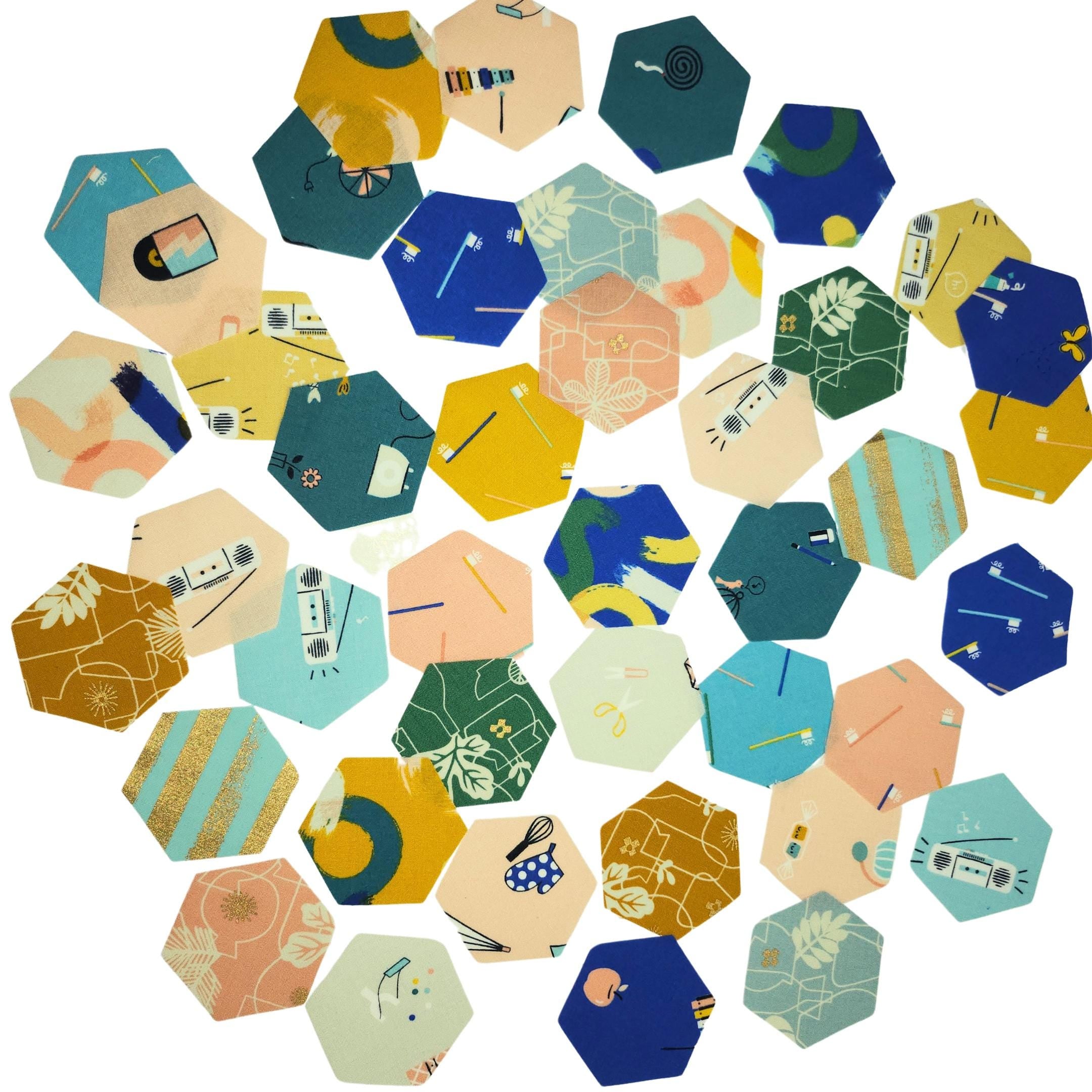 Ruby Star Society What Not 1 inch die cut hexies (42) and paper templates; English Paper Piecing (EPP); precut hexagons Rashida Coleman Hale