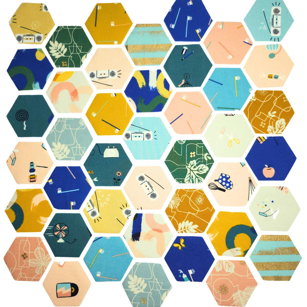 Ruby Star Society What Not 1 inch die cut hexies (42) and paper templates; English Paper Piecing (EPP); precut hexagons Rashida Coleman Hale