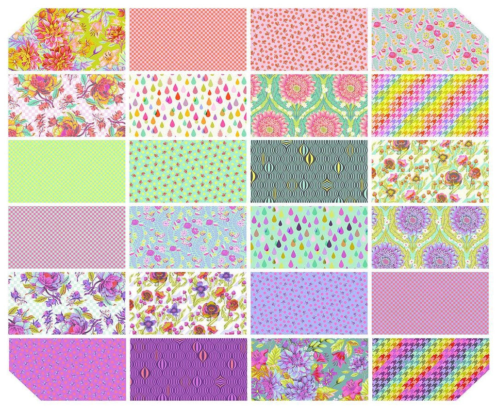 42 precut hexagons Tula Pink Untamed hexies 1 inch die cut assortment, plus paper templates English Paper Piecing, EPP. From florahexies.etsy.com englush paper piecing precut hexagons in rainbow colors