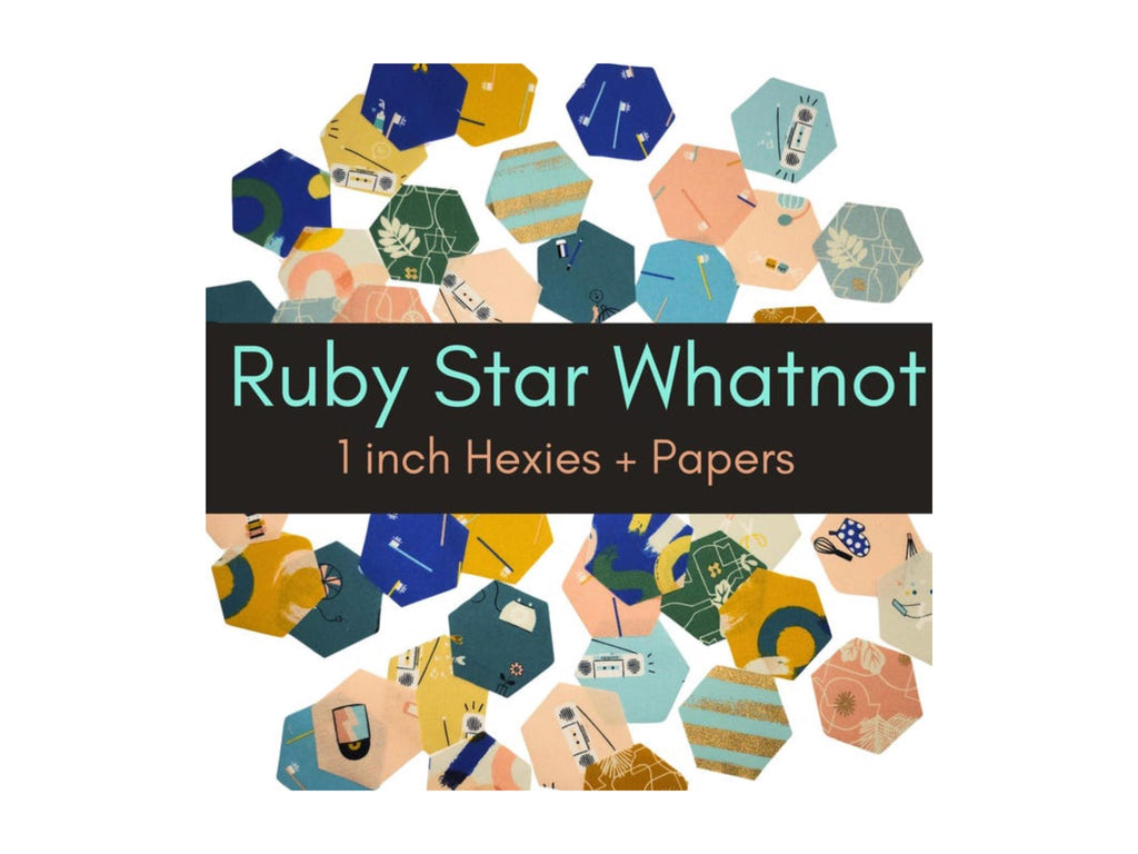 Ruby Star Society What Not 1 inch die cut hexies (42) and paper templates; English Paper Piecing (EPP); precut hexagons Rashida Coleman Hale