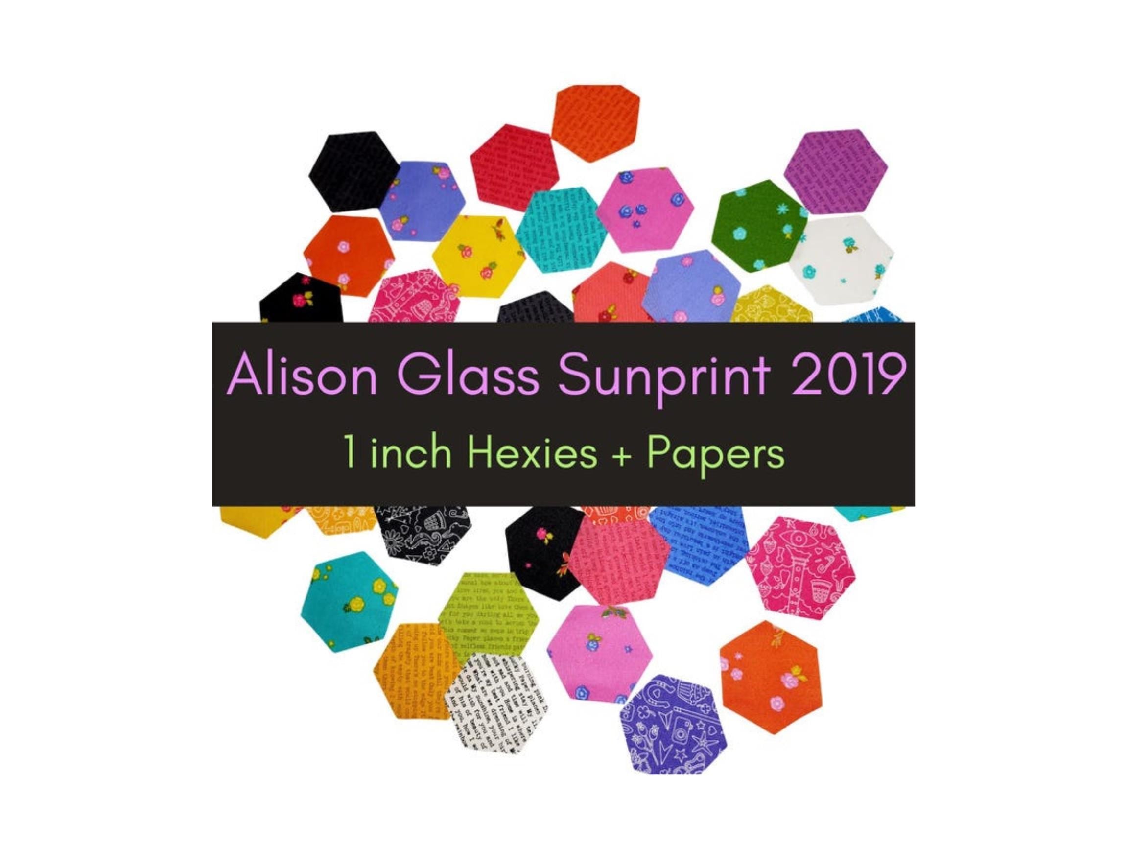 42 precut hexagons Alison Glass sun print 2019-1 inch die cut hexies and paper templates for English Paper Piecing (EPP) out of print fabric