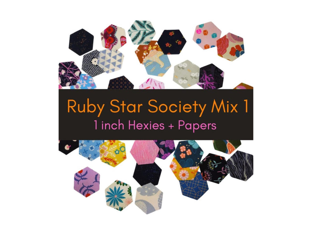 EPP Kit Ruby Star Society Hexies Mix 1: 42 precut 1-inch hexagons + papers, No Duplicates