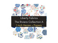 42 precut hexagons Liberty The Riviera Collection A 1 inch die cut hexies  plus paper templates; English Paper Piecing (EPP) fabric