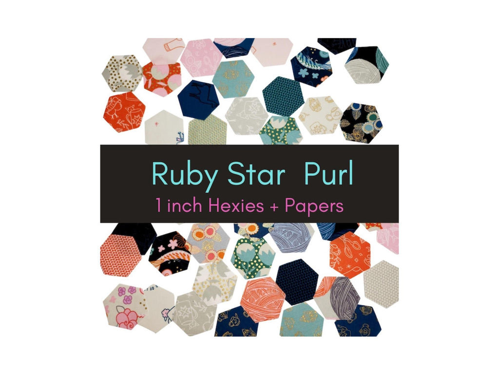 Ruby Star Society Purl 1 inch die cut hexies (42) and paper templates; English Paper Piecing (EPP); precut hexagons Sarah Watts