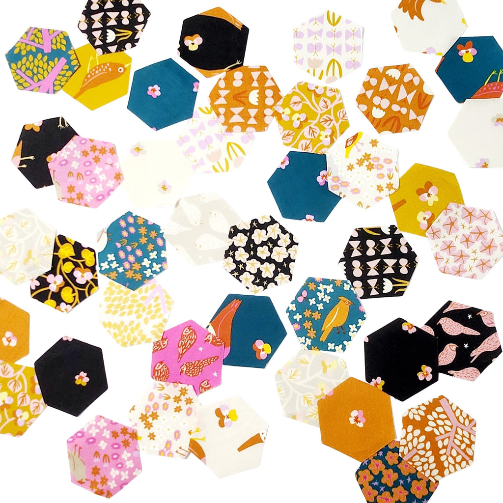 Ruby Star Society Bird is the Word 1 inch die cut hexies (42) and paper templates; English Paper Piecing (EPP); precut hexagons Kim Kight