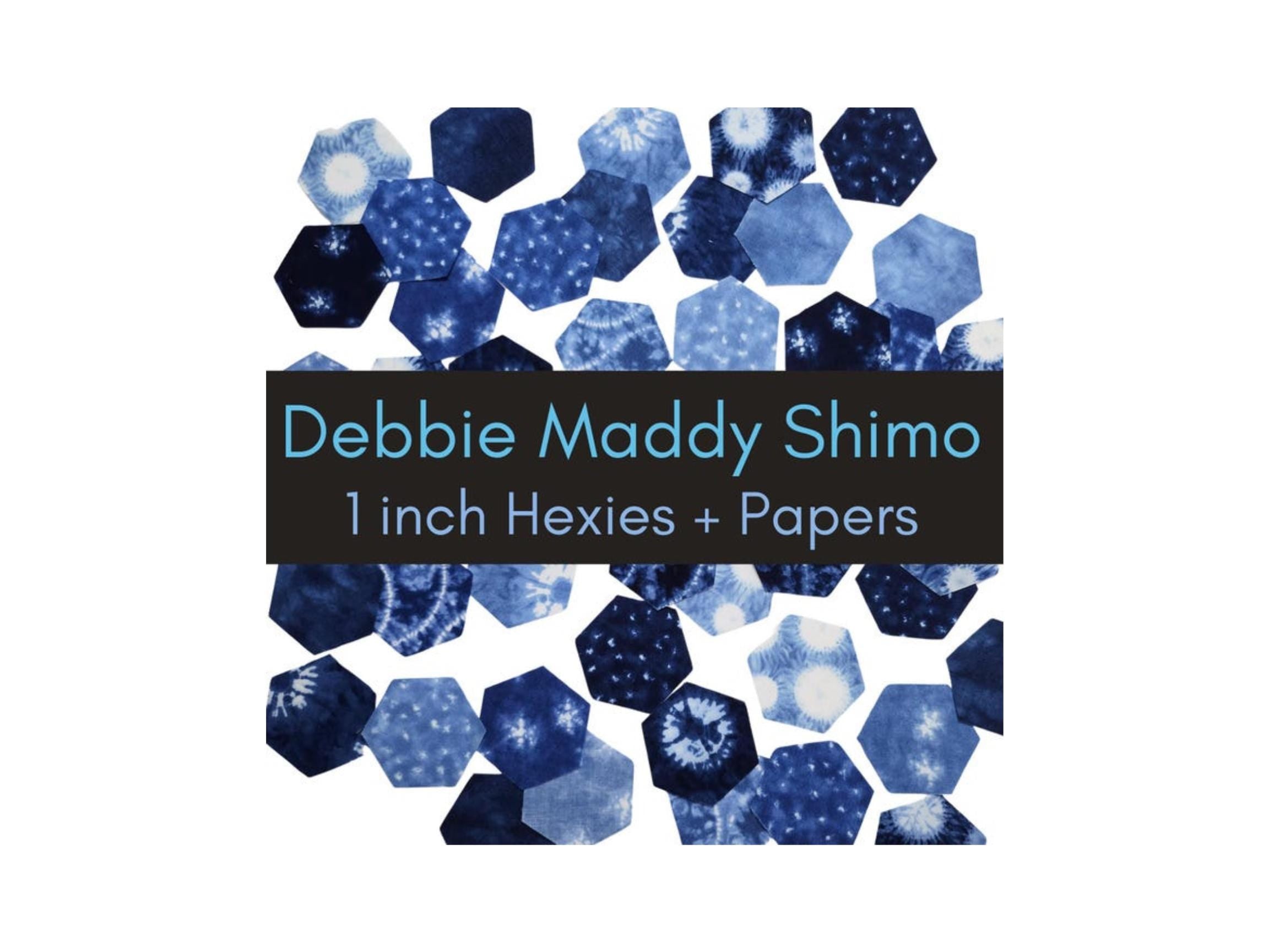 EPP Debbie Maddy Shimo Fabric Hexies: 42 Precut 1-inch hexagons + papers