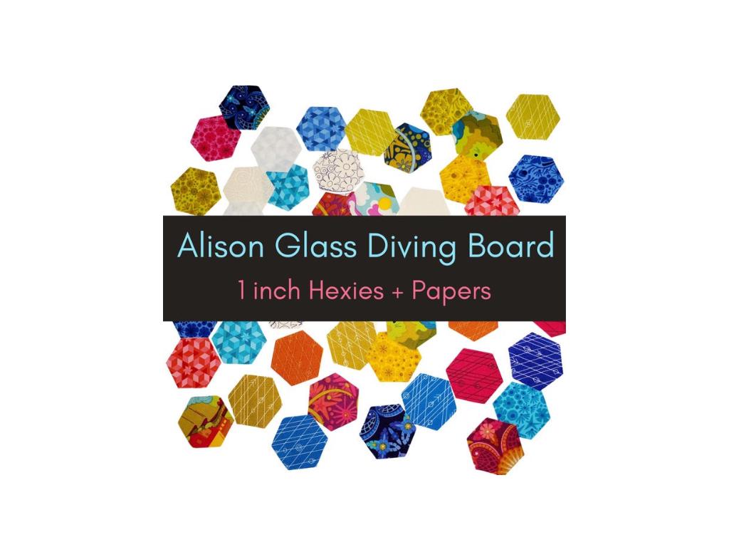 48 precut hexagons Alison Glass Diving Board 1 inch die cut hexies and paper templates for English Paper Piecing (EPP) out of print fabric