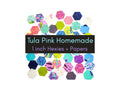 42 precut hexagons Tula Pink Homemade hexies 1 inch die cut assortment, plus paper templates English Paper Piecing, EPP rare