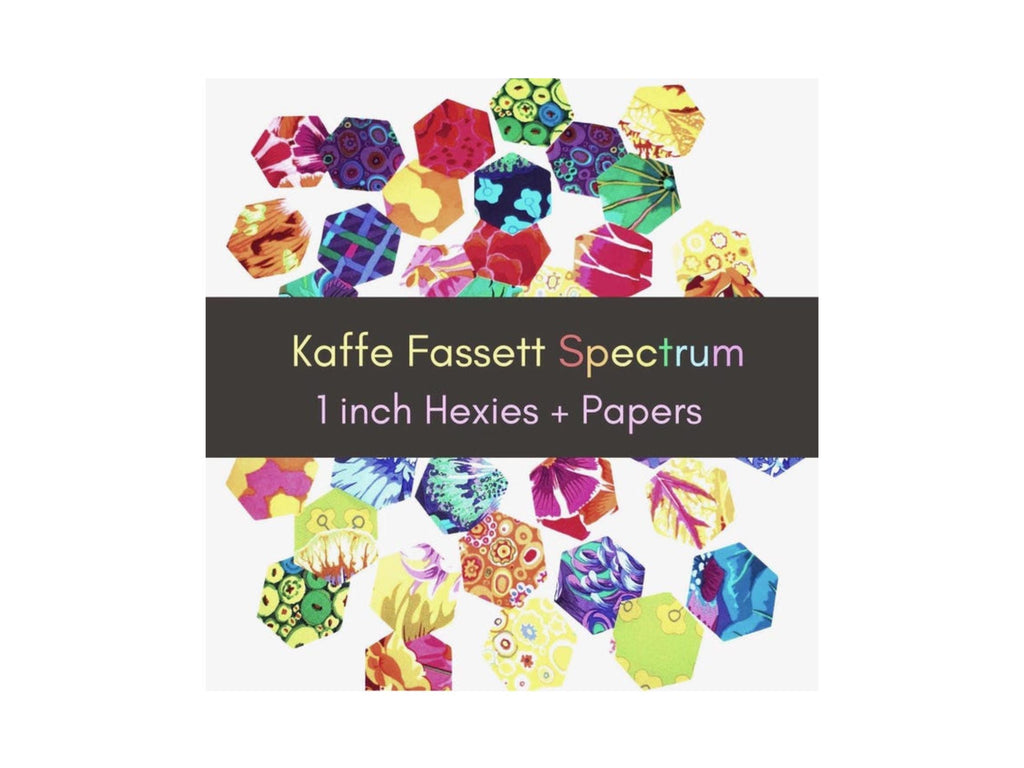 42 precut hexagons Kaffe Fassett Spectrum 1 inch die cut hexies and papers; English Paper Piecing (EPP); quilting; Free Spirit fabric