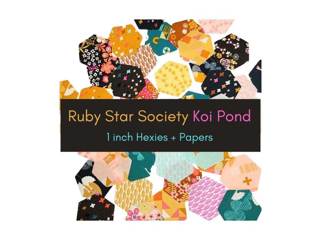 42 precut hexagons Ruby Star Society Koi Pond 1 inch die cut hexies and papers for English Paper Piecing (EPP) quilting fabric
