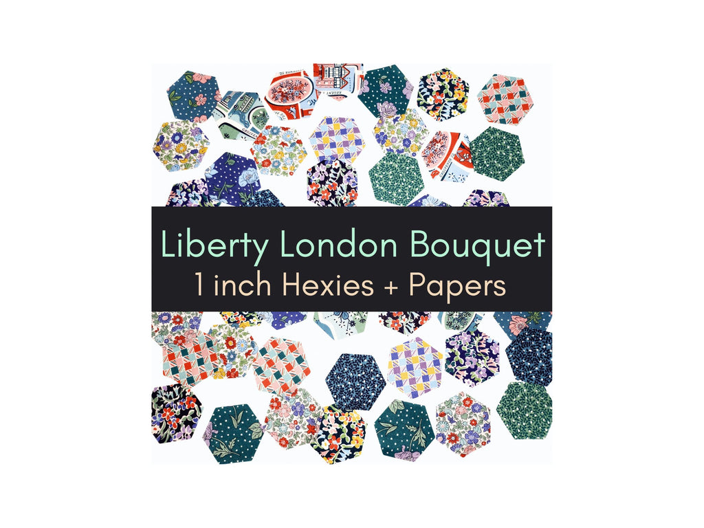 Liberty Fabrics Hexies: London Bouquet Precut 1-inch hexagons + paper templates for English Paper piecing epp by florahexies