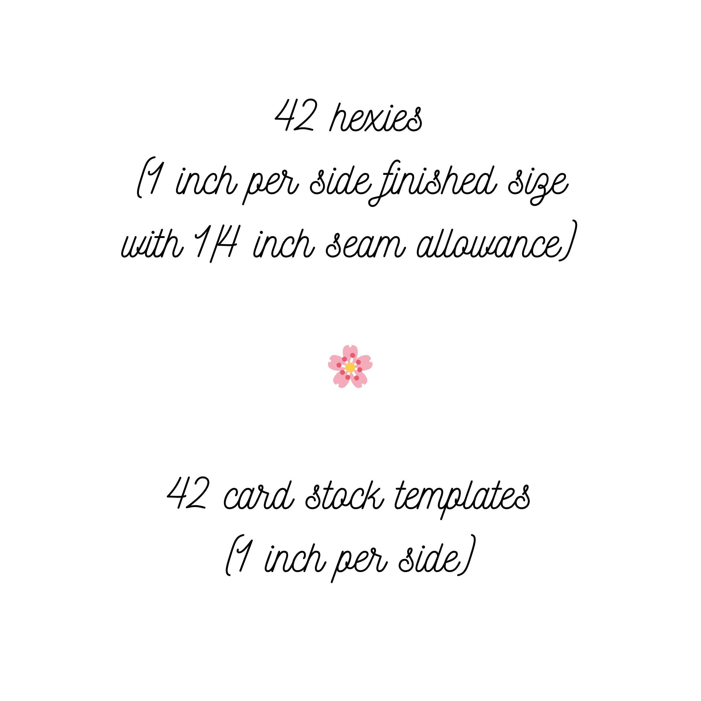 EPP kit Tula Pink Mix 1 Hexies: 42 Precut 1-inch hexagons + Paper Templates