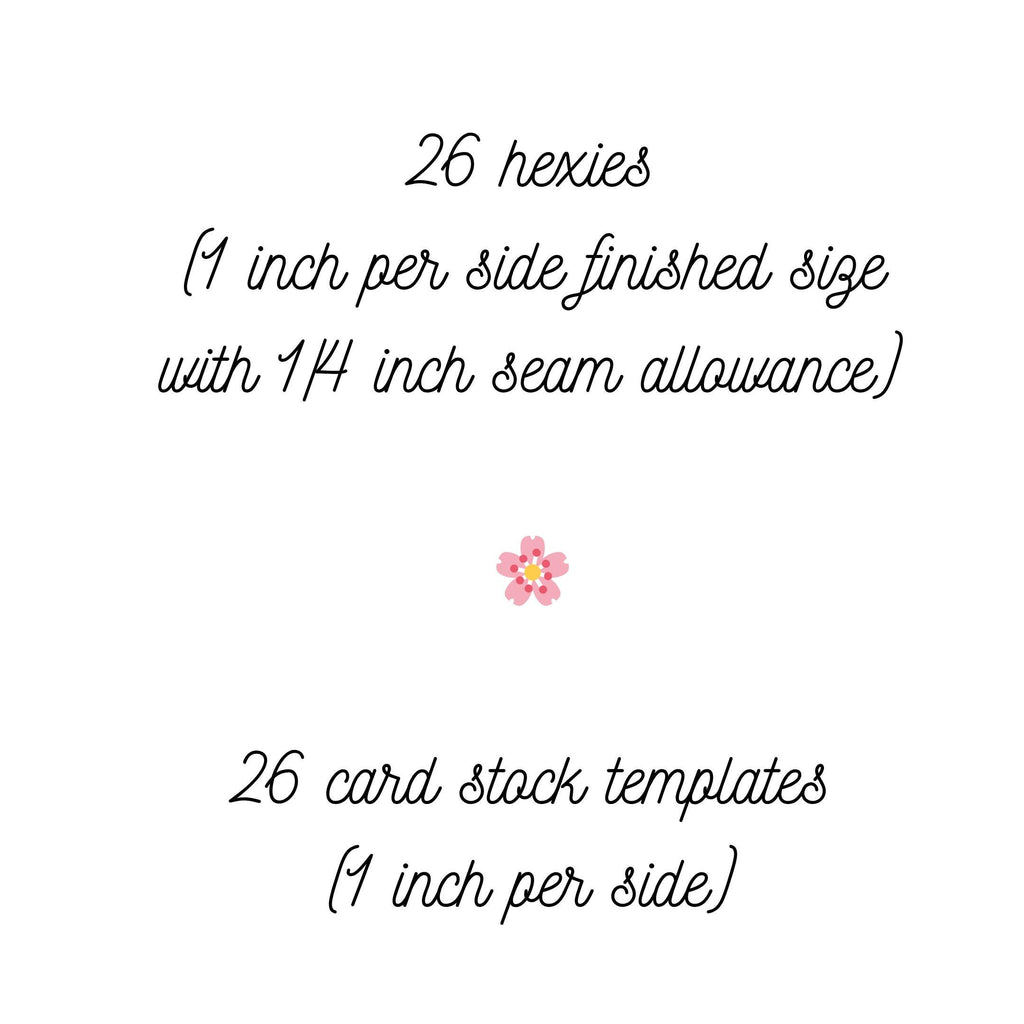 EPP Kit Liberty of London Tana Lawn Hexies: 26 Precut 1-inch hexagons and paper templates