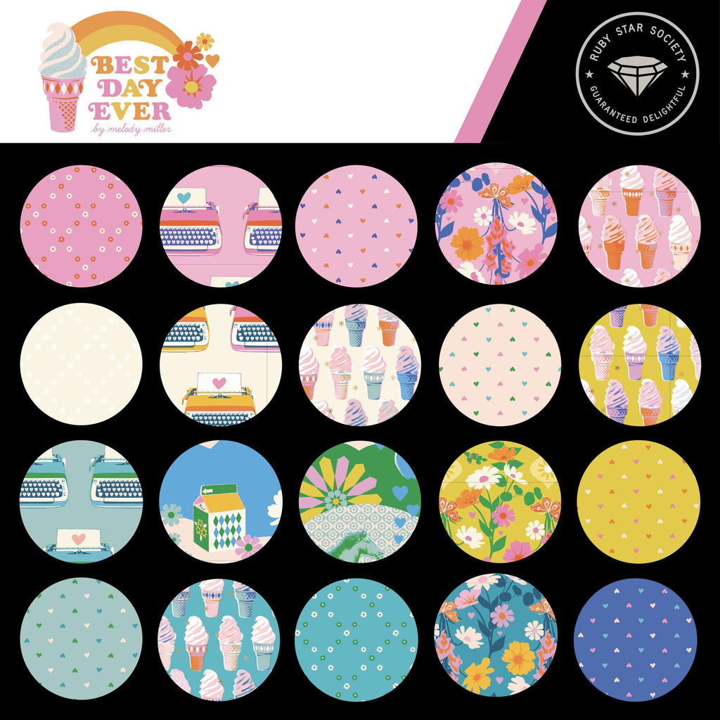 EPP Best Day Ever Ruby Star Society 1 inch die cut hexies (42) and paper templates; English Paper Piecing precut hexagons Melody Mille