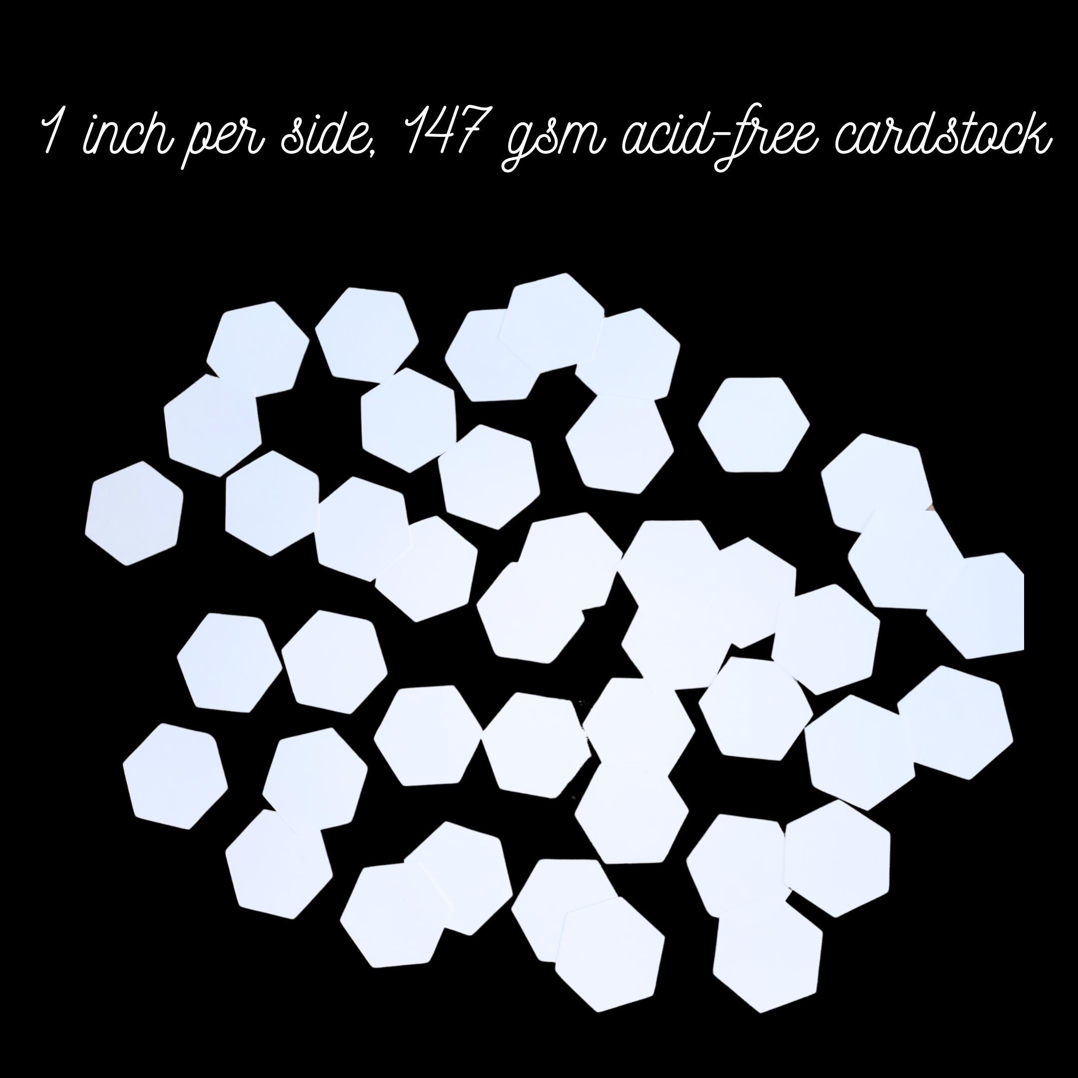 EPP hexagon cardstock templates: 1 inch per side, 42 pcs for English Paper Piecing