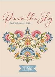 EPP Tilda Pie in the Sky hexies: 1 inch fabric hexagons and papers 42 pcs