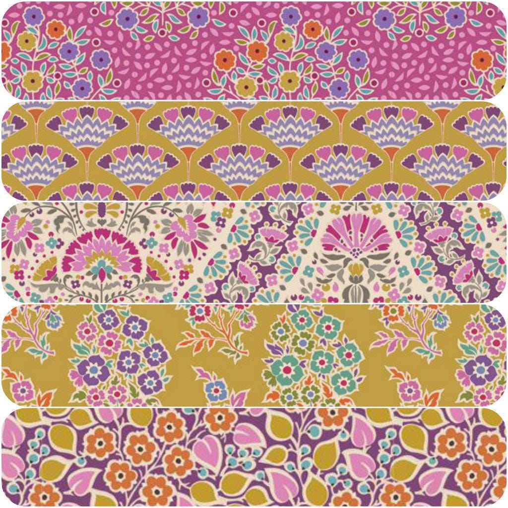 EPP Tilda Pie in the Sky hexies: 1 inch fabric hexagons and papers 42 pcs