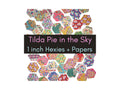EPP Tilda Pie in the Sky hexies: 1 inch fabric hexagons and papers 42 pcs