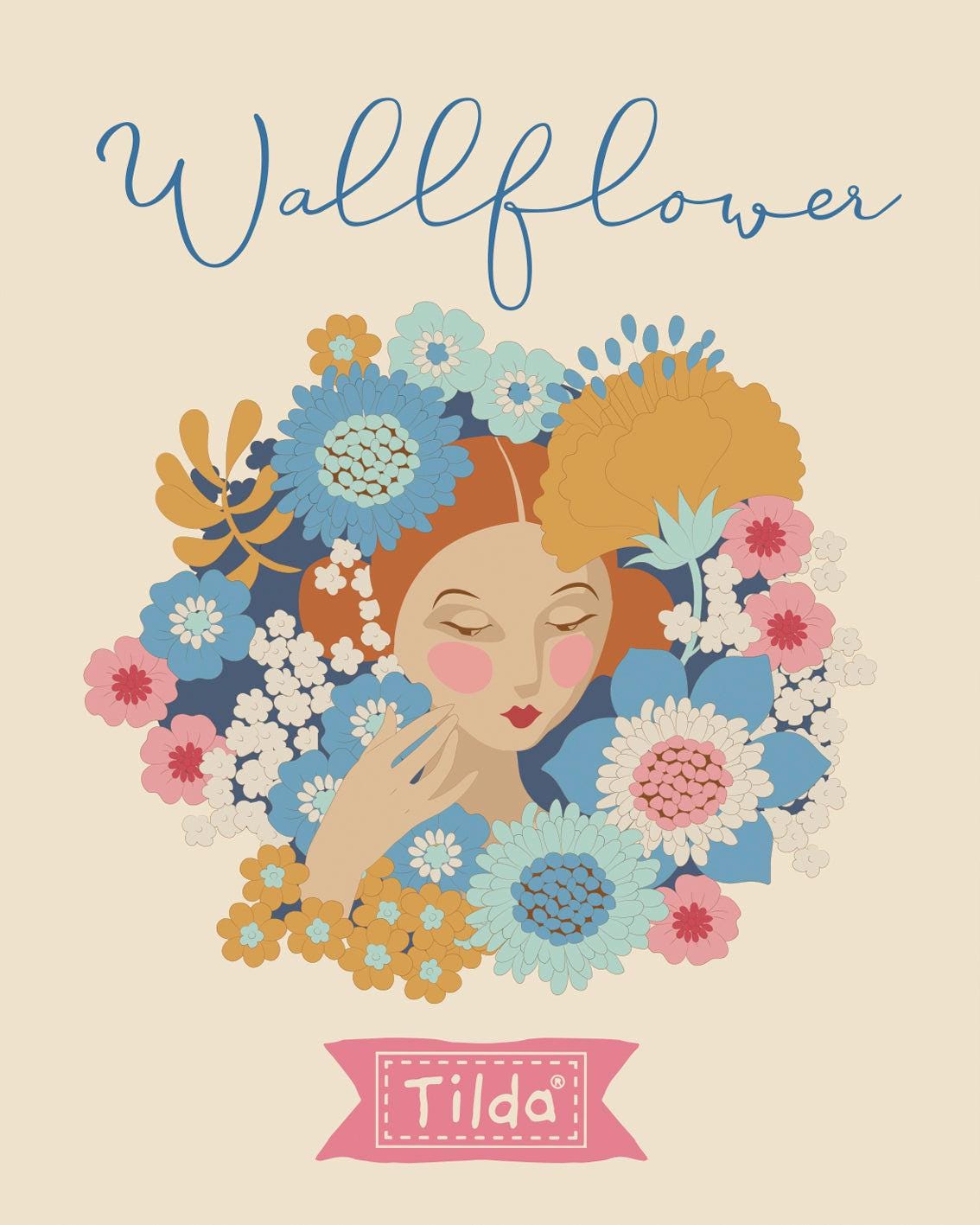 EPP Tilda Wallflower hexies: 1 inch fabric hexagons and papers 42 pcs