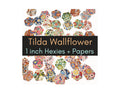 EPP Tilda Wallflower hexies: 1 inch fabric hexagons and papers 42 pcs