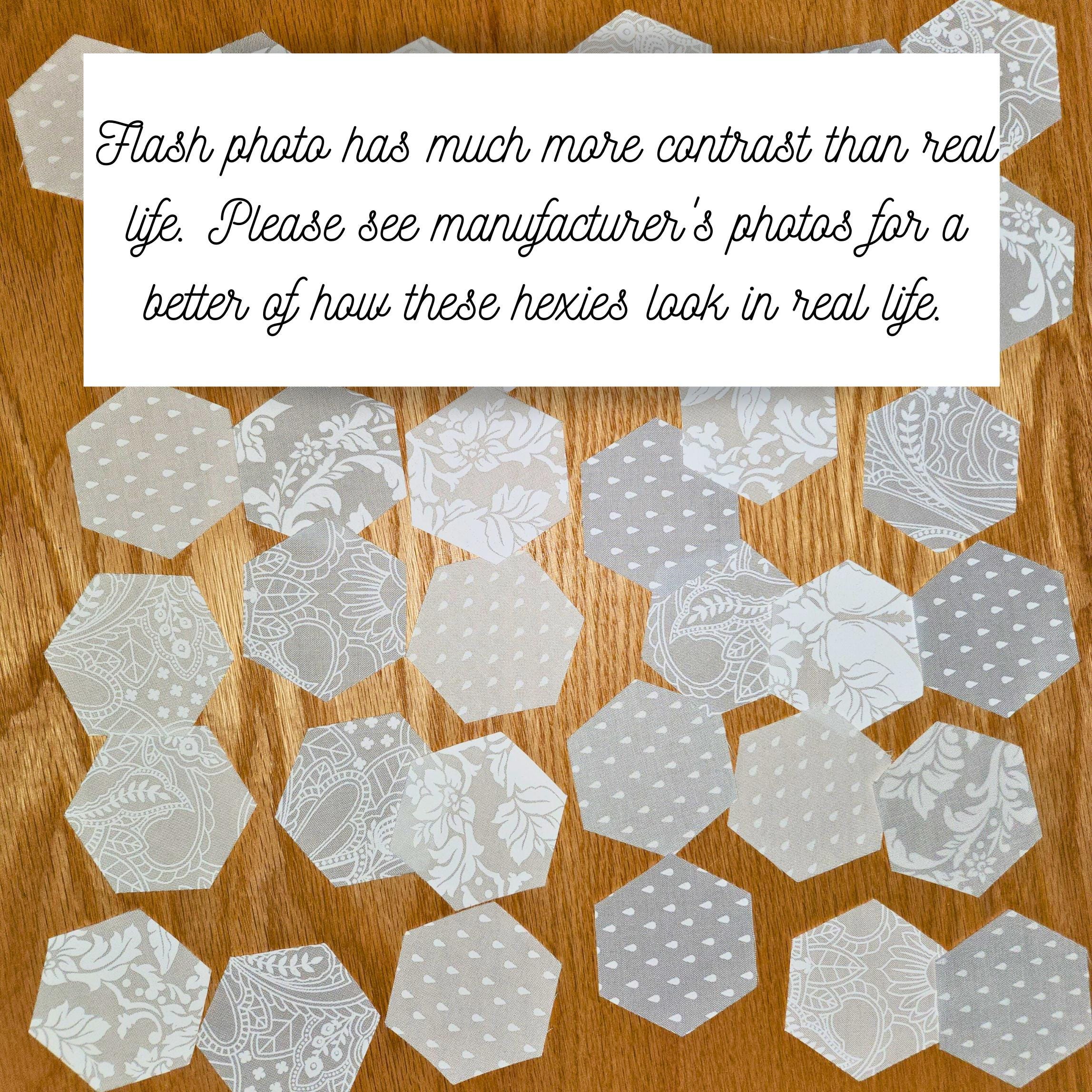 EPP kit Tula Pink True Colors 2025 Ghost Only Hexies: 42 diecut 1-inch Fabric hexagons + Paper Templates