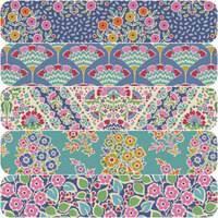 EPP Tilda Pie in the Sky hexies: 1 inch fabric hexagons and papers 42 pcs