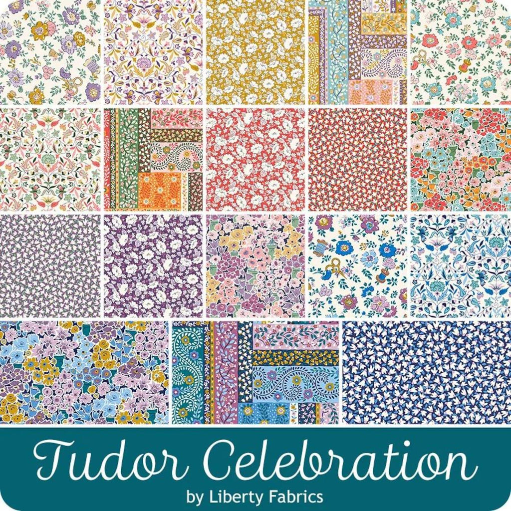EPP Liberty Fabrics Hexies: Tudor Celebration 1-inch Hexagons + Paper Templates 42Pcs
