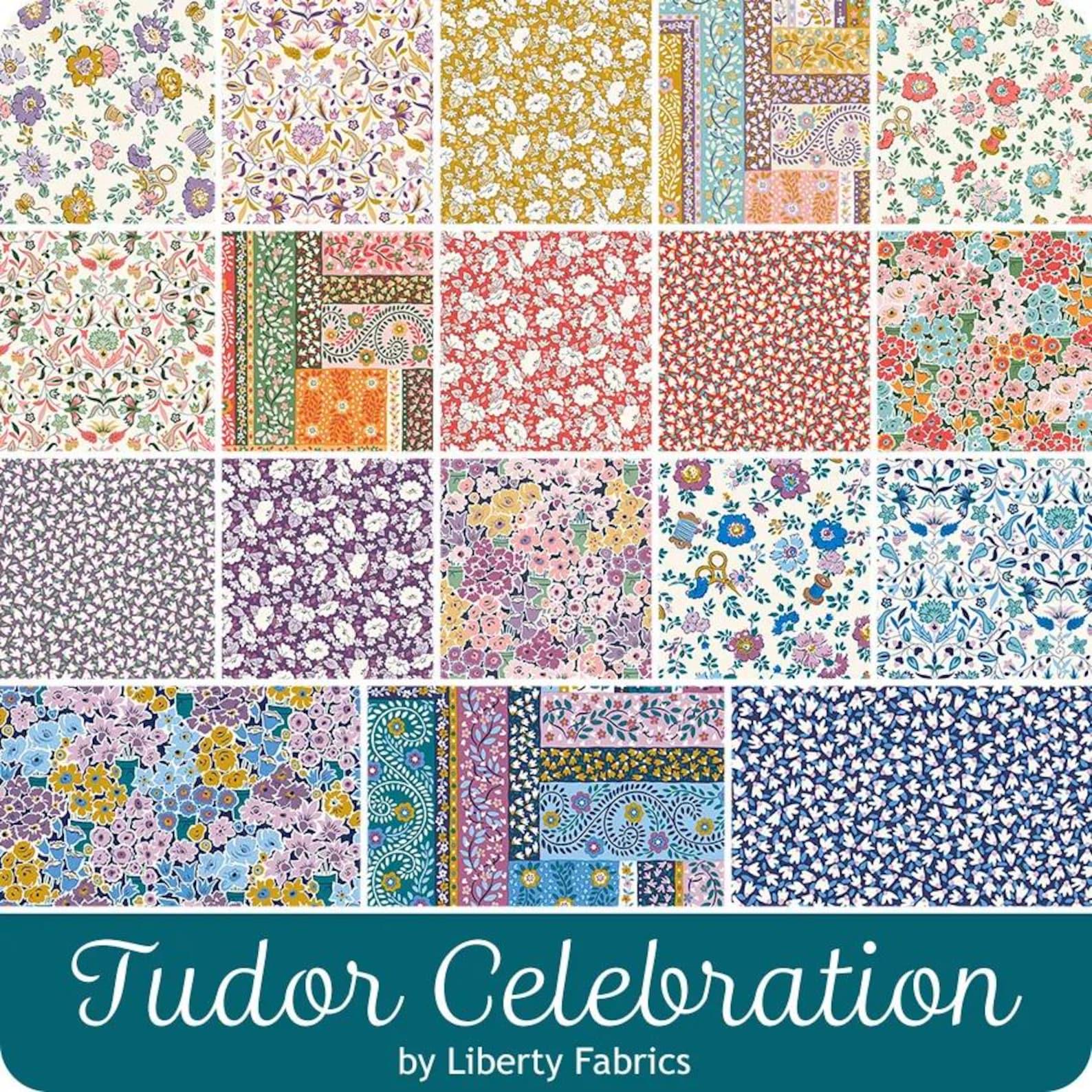 EPP Liberty Fabrics Hexies: Tudor Celebration 1-inch Hexagons + Paper Templates 42Pcs