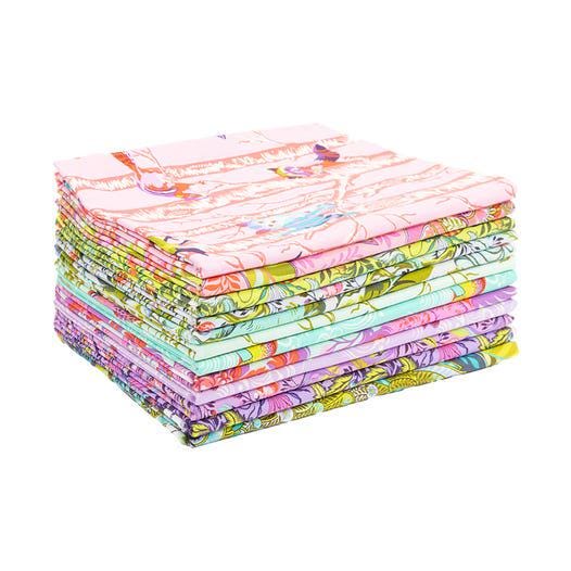 Tula Pink Full Moon Forest II Hexies: 42 Fabric Hexagons, 1-inch + Paper Templates