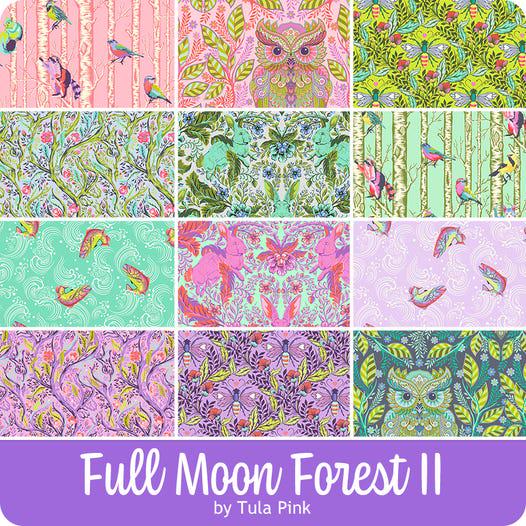 Tula Pink Full Moon Forest II Hexies: 42 Fabric Hexagons, 1-inch + Paper Templates