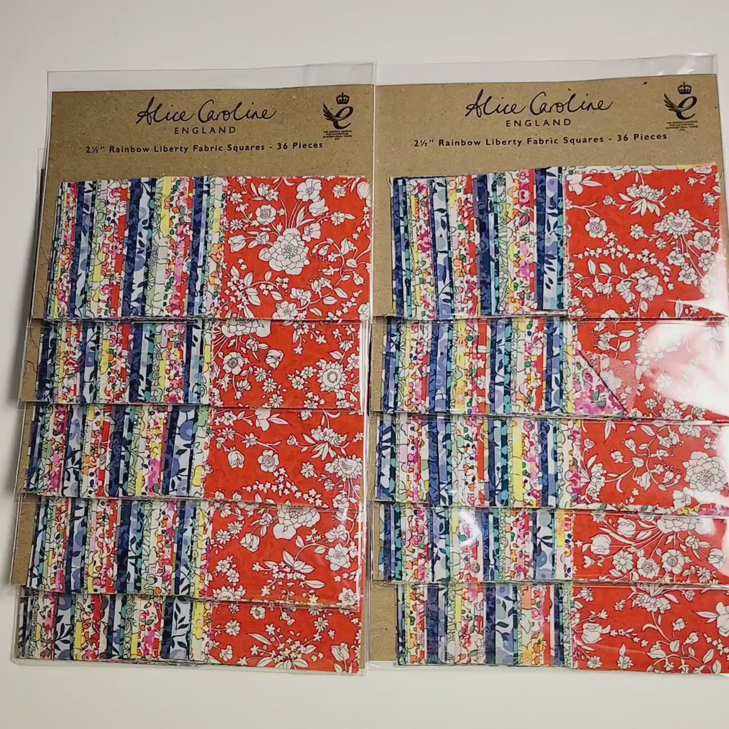 Liberty of London Tana Lawn Fabric Charm Squares: 2.5 inch, 36pc EPP Quilting