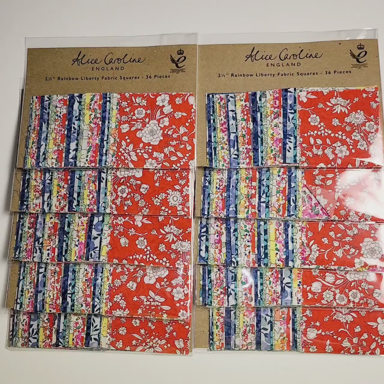 Liberty of London Tana Lawn Fabric Charm Squares: 2.5 inch, 36pc EPP Quilting