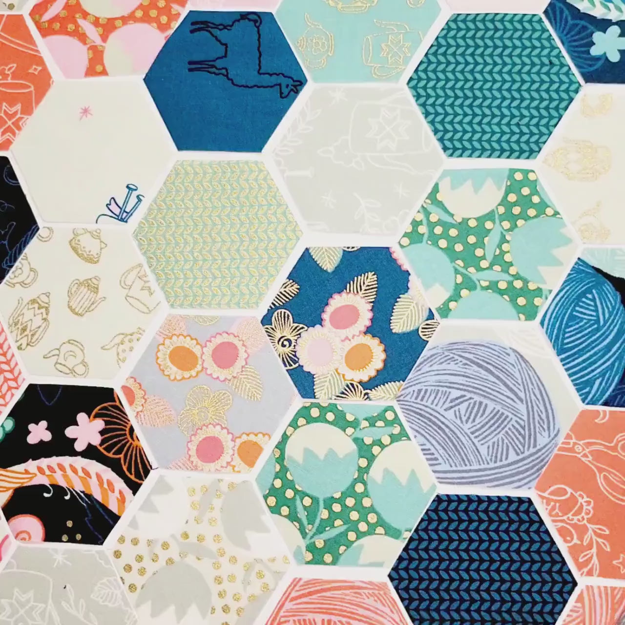 Ruby Star Society Purl Hexies Kit: 42 Precut 1-inch Fabric Hexagons