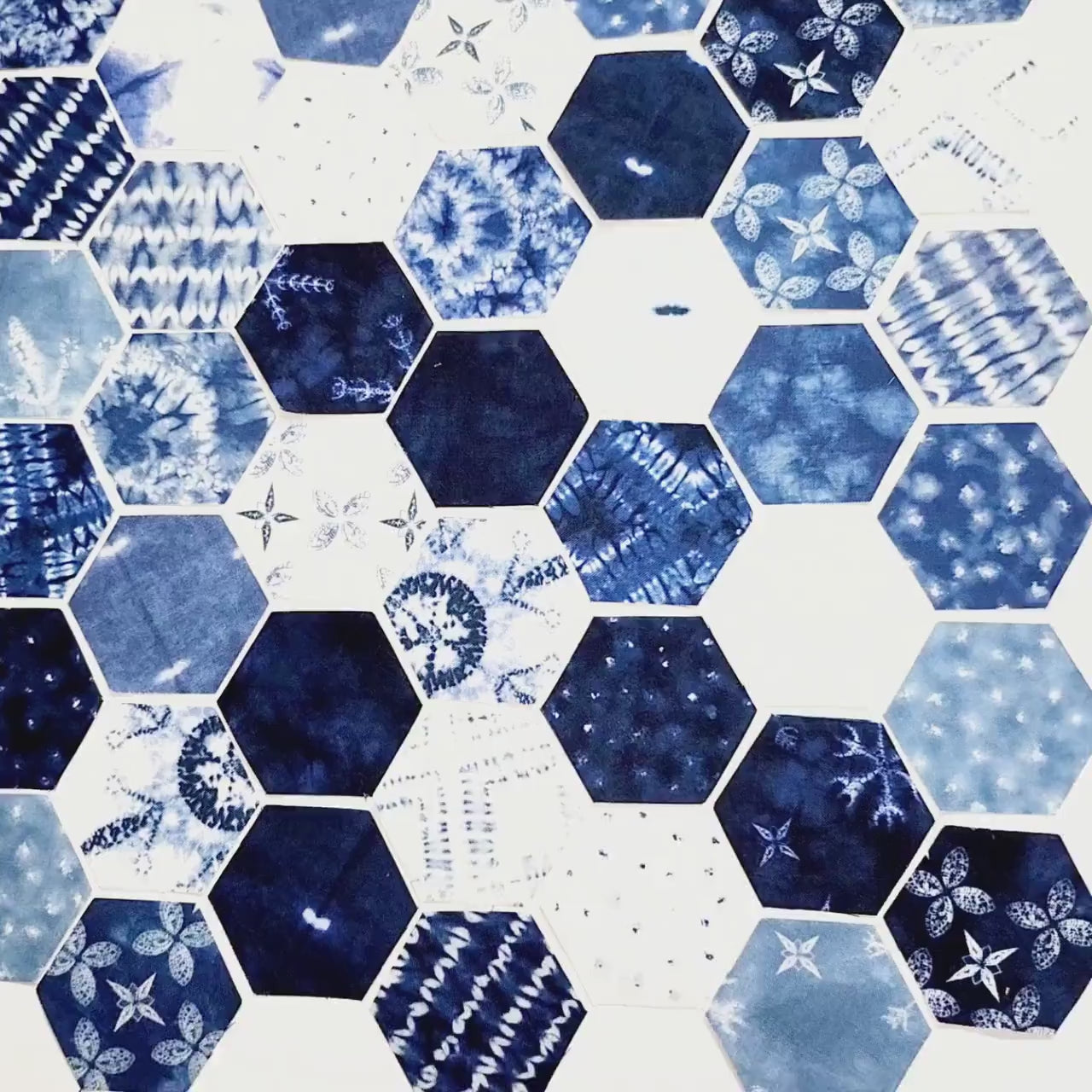 EPP Debbie Maddy Fabric Hexies: Winter Chill Precut 1 inch Hexagons and papers