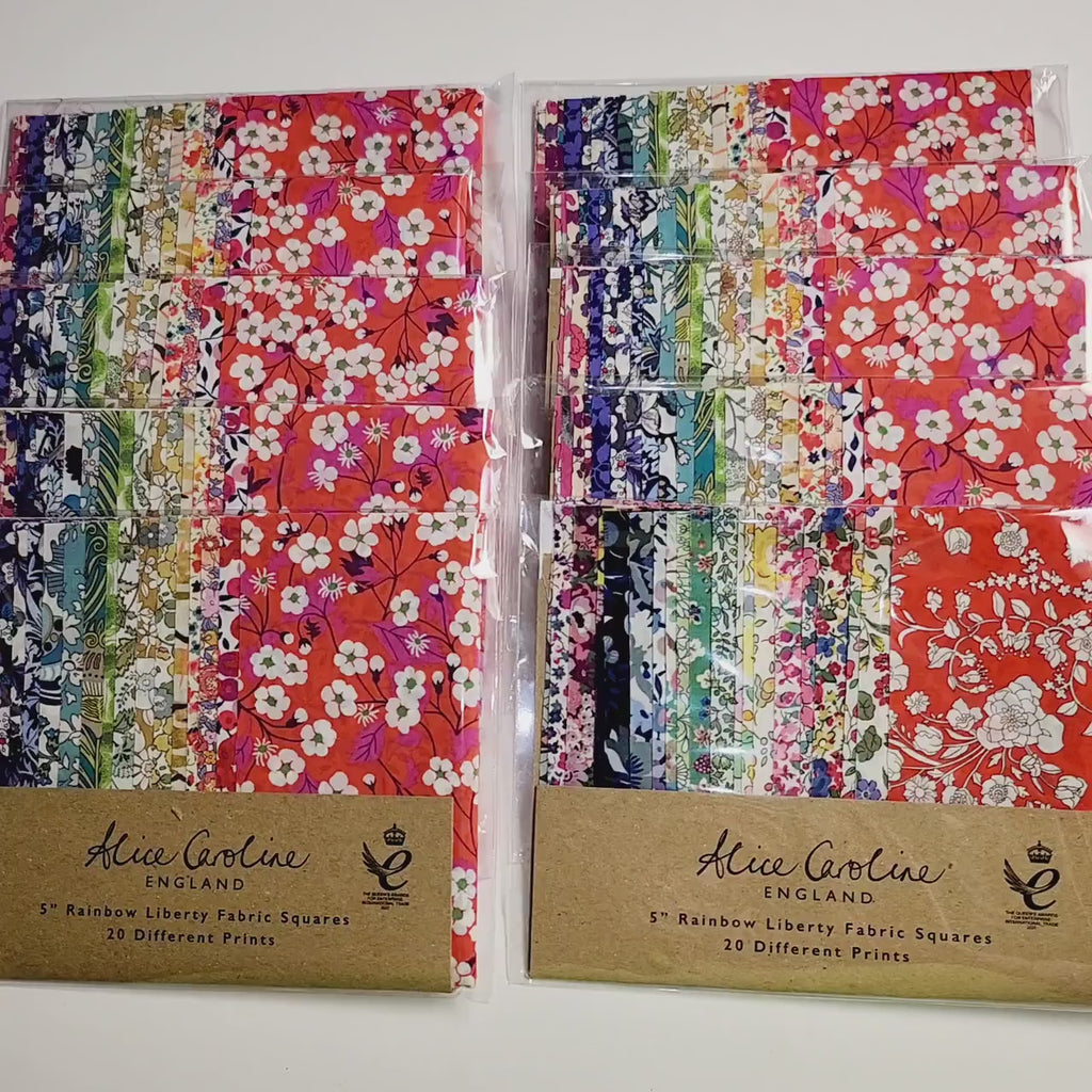 Liberty of London Tana Lawn Fabric Squares: 5 inch Floral Prints (20 Pieces)